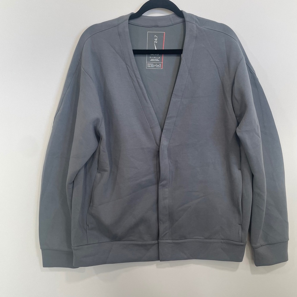 Nike 24.7 Dri-FIT Training Cardigan Mens Medium Smoke Grey HQ6948-084